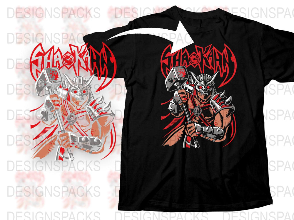 Heavy Metal Band T-Shirt, Red Robot Warrior Design, Men's Black Graphic Tee, Unique Music Fan Apparel