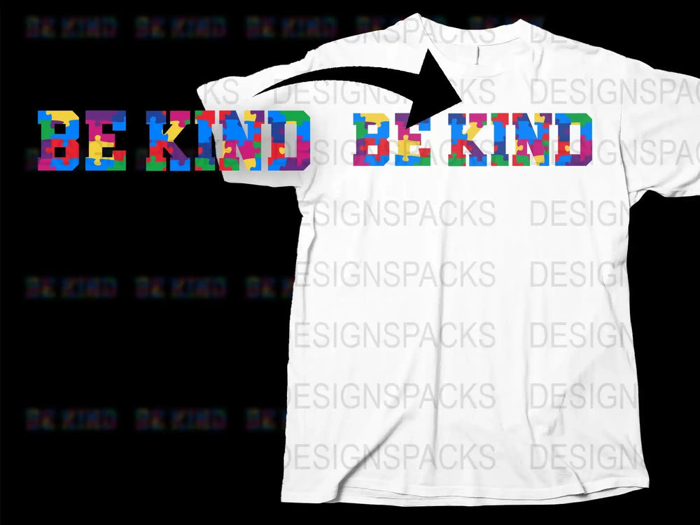 Be Kind Rainbow Text Graphic T-Shirt, Colorful Inspirational Message Tee, Unisex Fashion Top