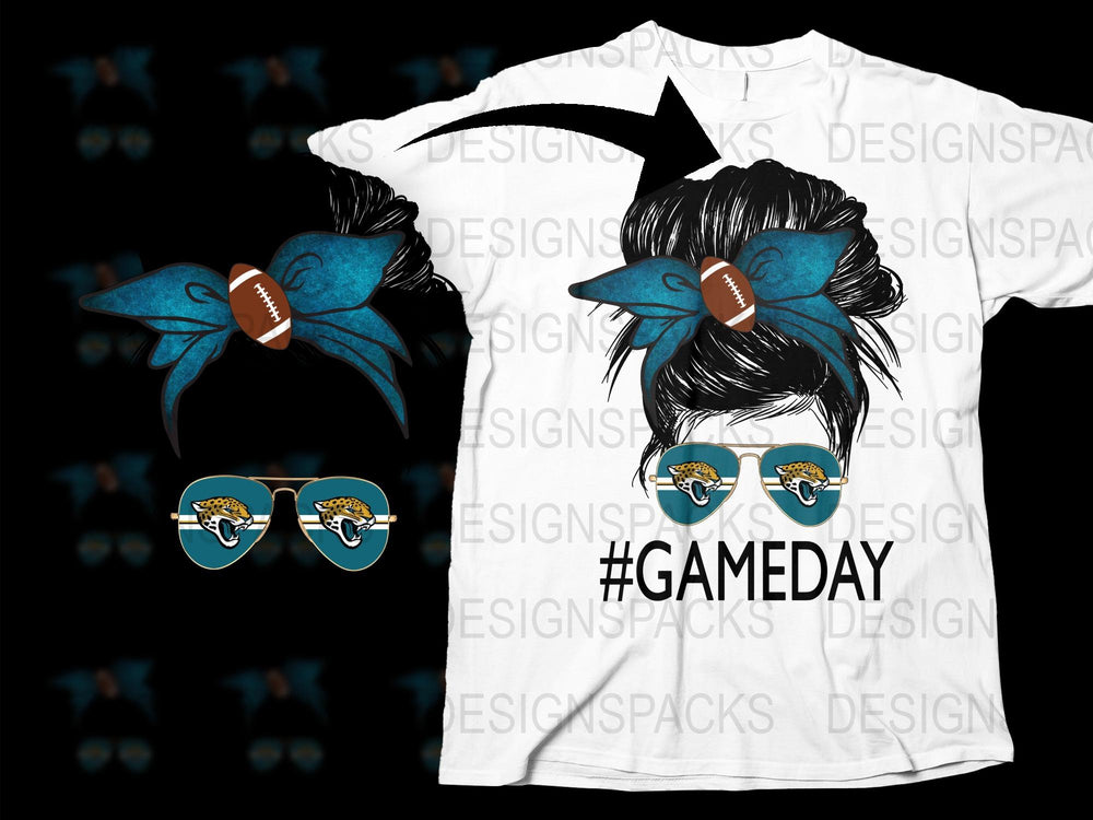 Game Day Sports T-Shirt, Football Fan Apparel, Blue Graphic Tee with Glasses, Unisex Casual Wear