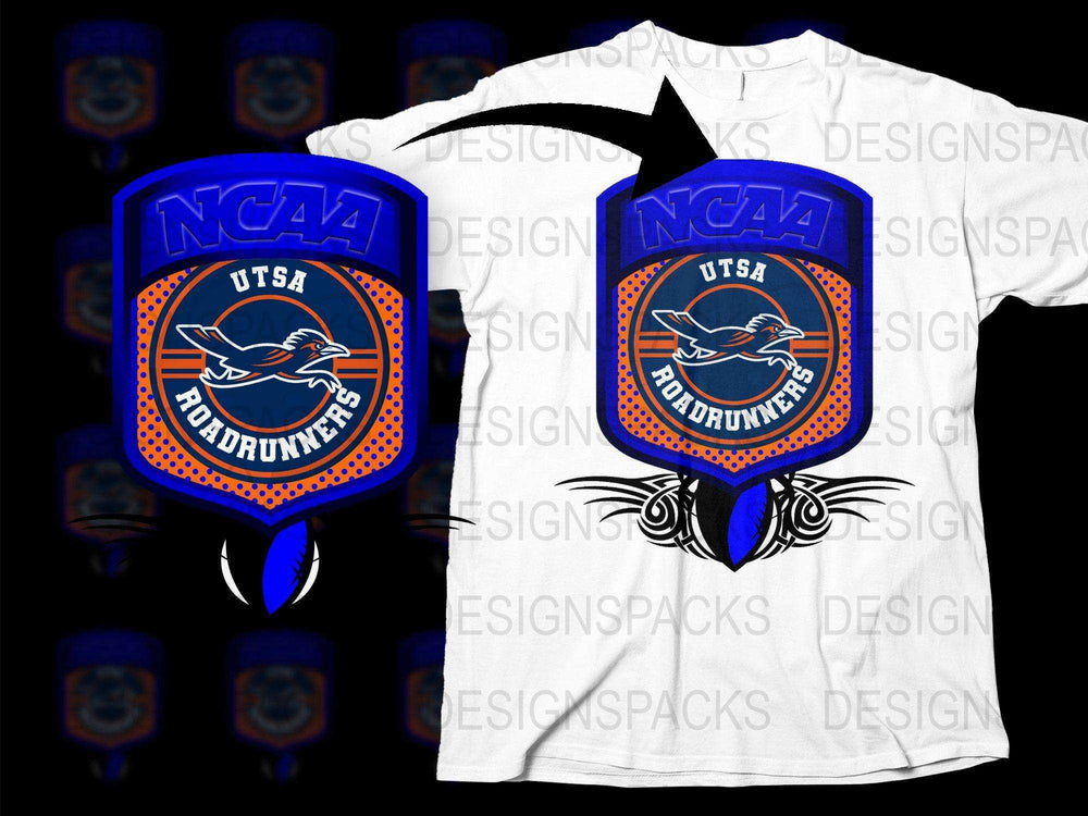 UTSA Roadrunners Foam Finger and T-Shirt NCAA Sports Fan Gear, Blue and Orange Design