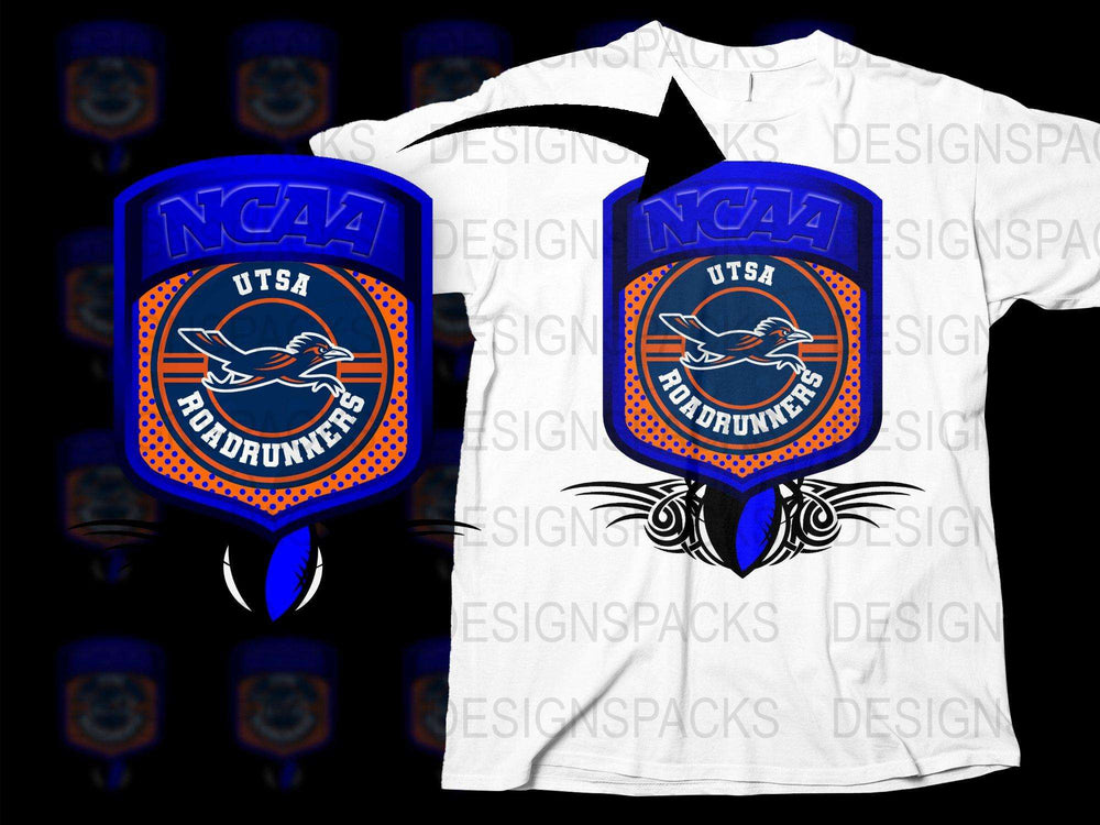 UTSA Roadrunners Foam Finger and T-Shirt NCAA Sports Fan Gear, Blue and Orange Design