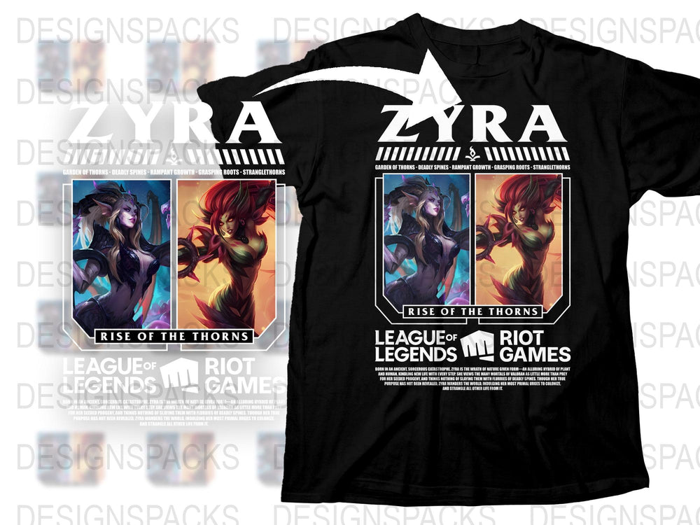 League of Legends Zyra T-Shirt, Rise of the Thorns Graphic Tee, Gaming Apparel, Riot Games Merchandise