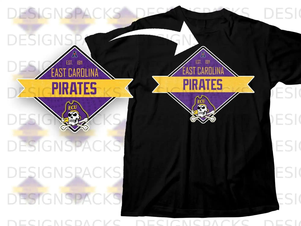 East Carolina Pirates ECU Skull and Crossbones T-Shirt