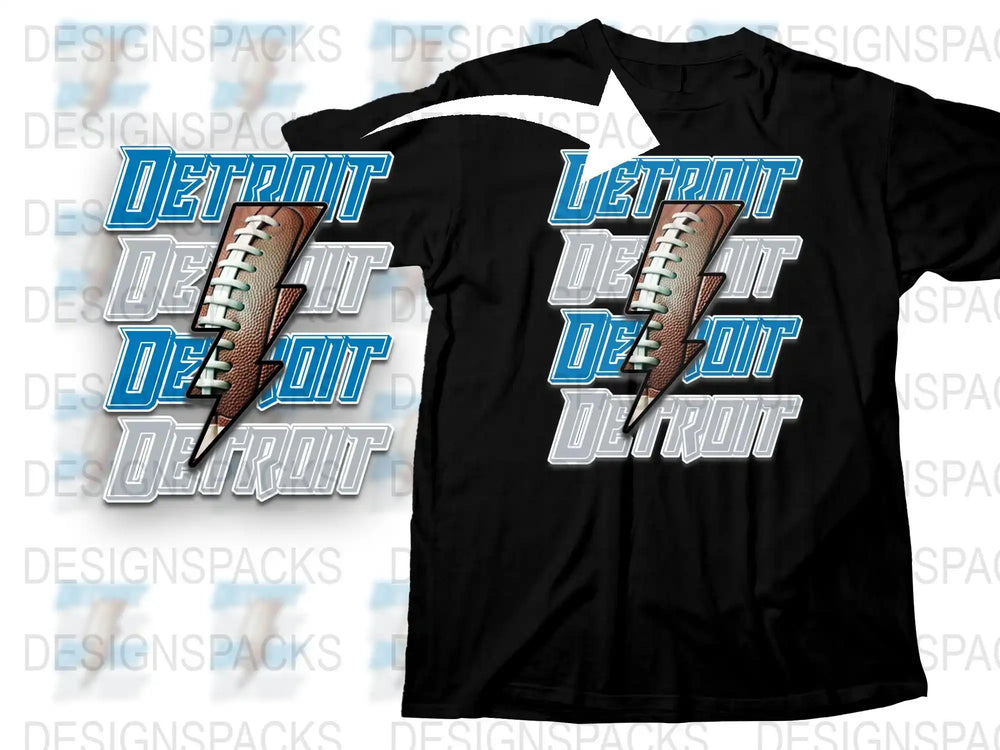 Detroit Football T-Shirt, Vintage Sports Graphic Tee, Casual Athletic Apparel, Unisex Style