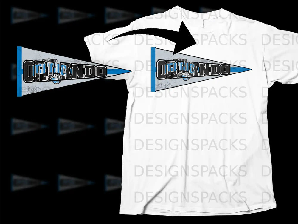 Orlando Team Pennant Design Graphic T-Shirt