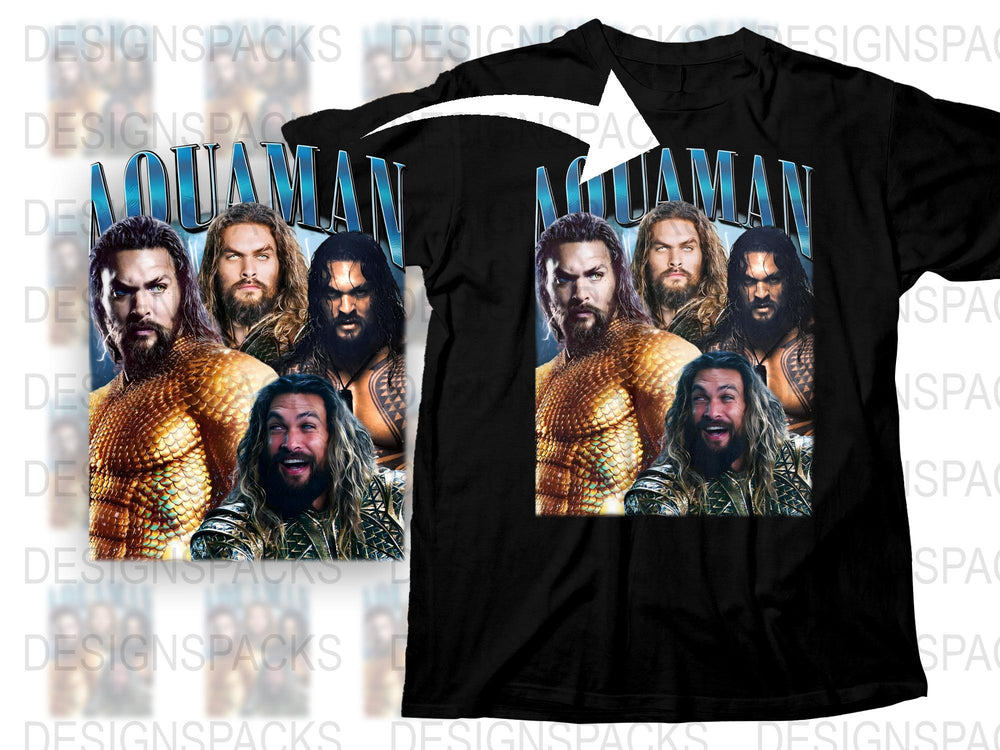 Aquaman Movie Graphic T-Shirt, Jason Momoa Superhero Tee, Unisex Adult Sizes, DC Comics Fan Apparel