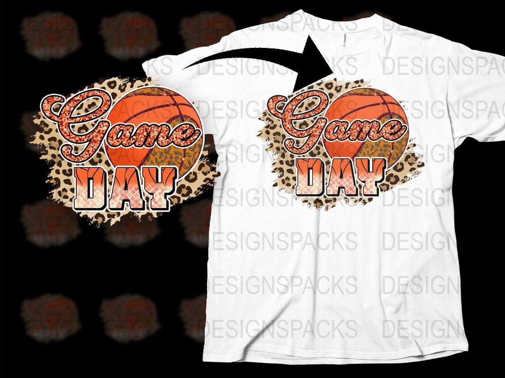 Game Day Basketball T-Shirt, Leopard Print Sports Fan Tee, Casual Game Apparel, Unisex Graphic Shirt