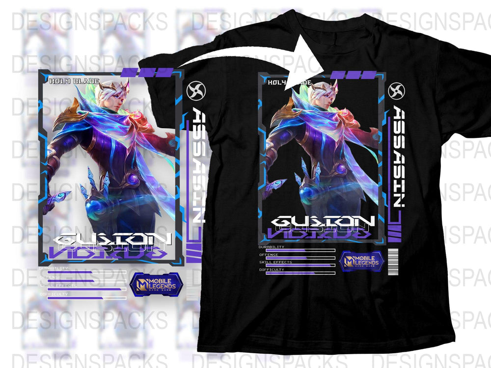 Mobile Legends Guinevere T-Shirt, Custom eSports Gaming Apparel, Cool Hero Graphic Tee, Unisex Black T-shirt Design for Gamers