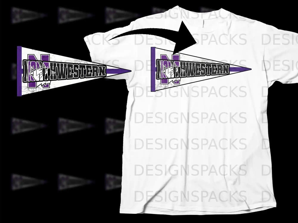 Northwestern Pennant Graphic Design T-Shirt