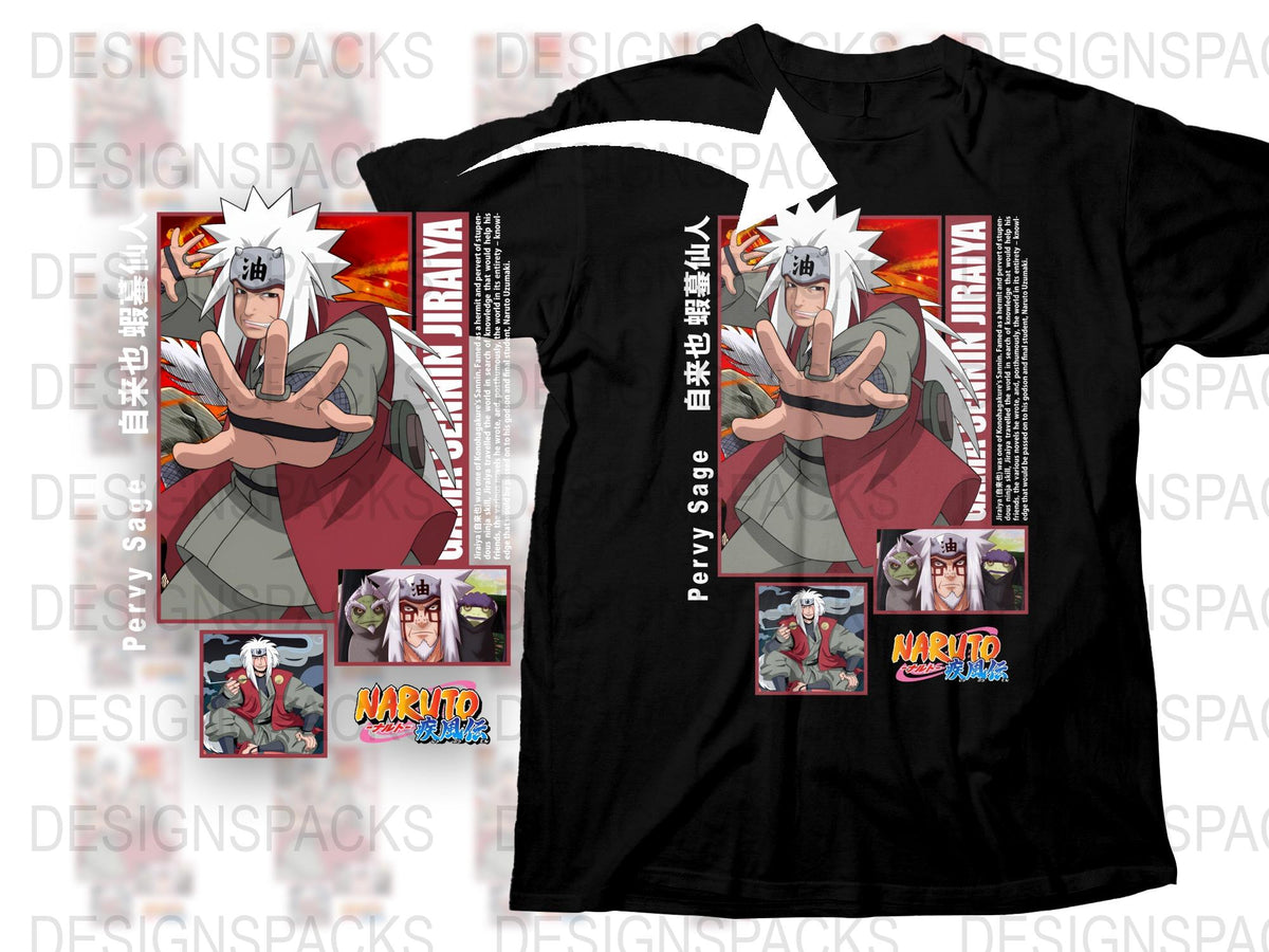 Sage Mode Jiraiya From Naruto Anime Series Png Digital Download