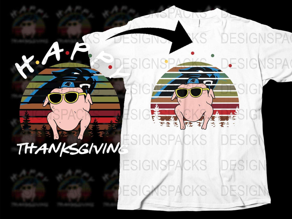 Thanksgiving Pig T-Shirt, Funny Sunglasses Pig, Retro Stripes, Youth and Adult Sizes, Holiday Casual Wear, Unique Graphic Tee