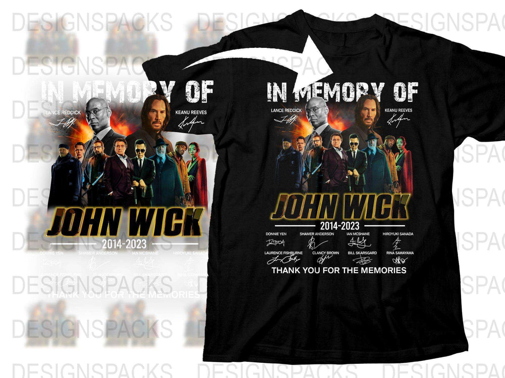 John Wick Tribute T-Shirt, In Memory of 2014-2023, Keanu Reeves Graphic Tee, Film Memorabilia