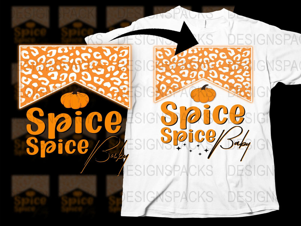 Pumpkin Spice Baby T-Shirt, Fall Season Tee, Orange Leopard Print, Autumn Fashion, Adult Unisex Size