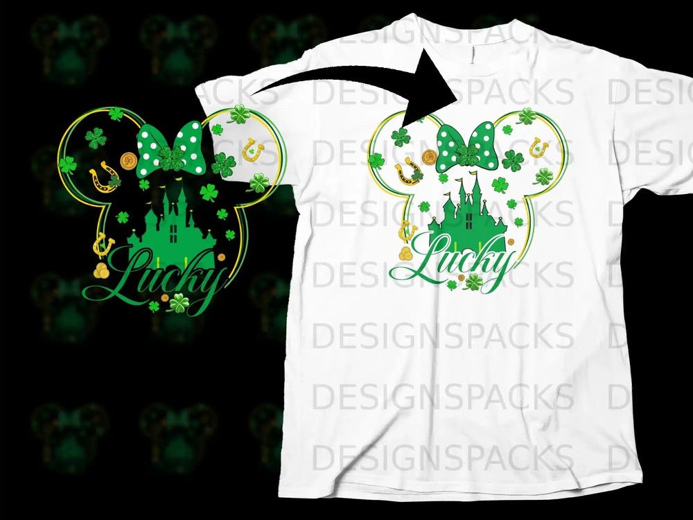 Green Lucky Minnie Mouse Castle Shamrocks Horseshoe product type