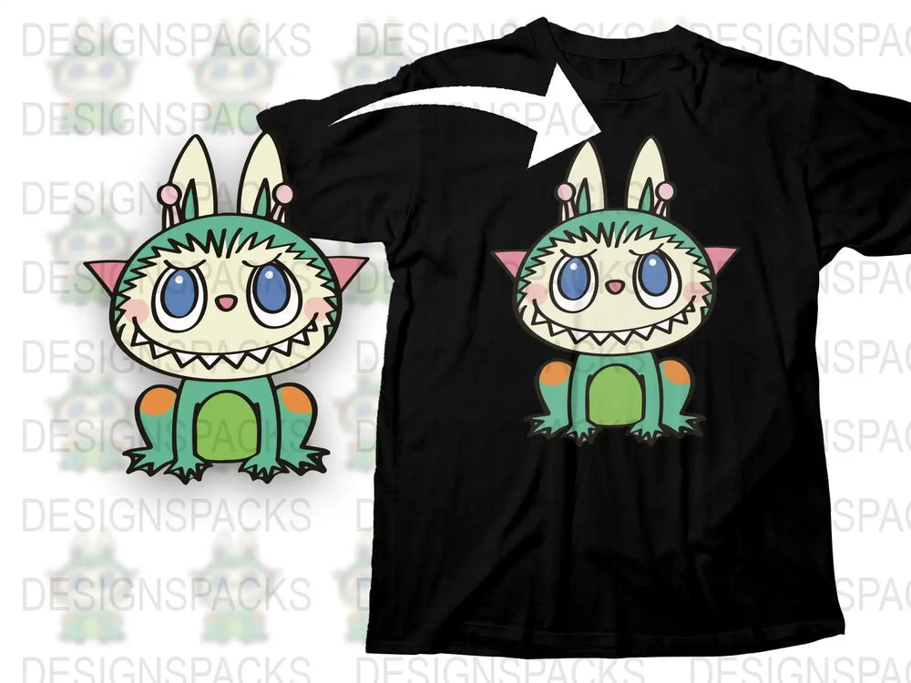 Cute Monster Graphic T-Shirt, Unisex Cartoon Creature Design Tee, Casual Streetwear, Trendy Kids and Adult Apparel
