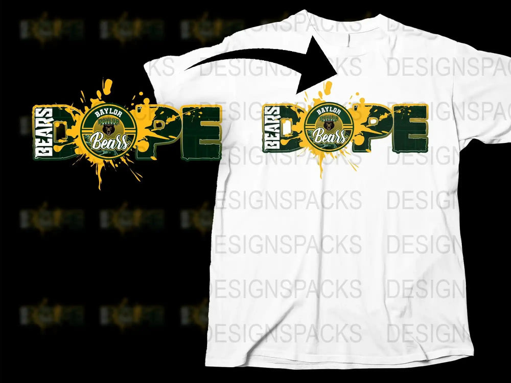 Baylawn Bears Graphic T-Shirt, Splatter Design Sports Tee, Casual Streetwear, Trendy Team Support Shirt, Unisex Fashion Top