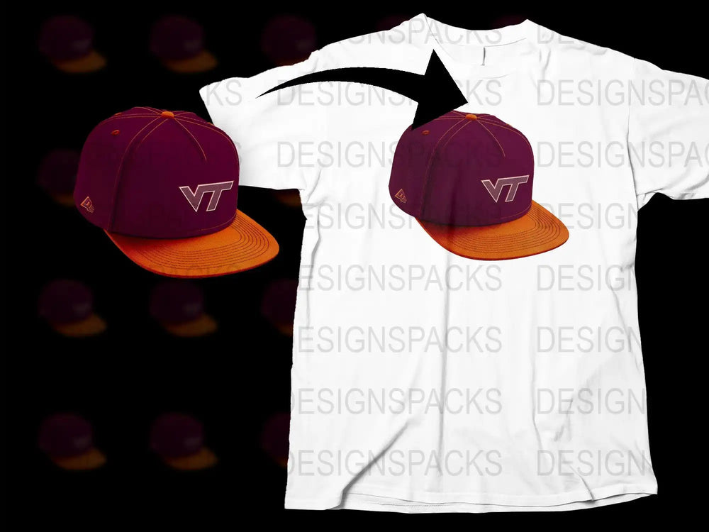 Virginia Tech Hokies Cap and T-Shirt Set, College Sports Apparel, Unisex Outfit Gift
