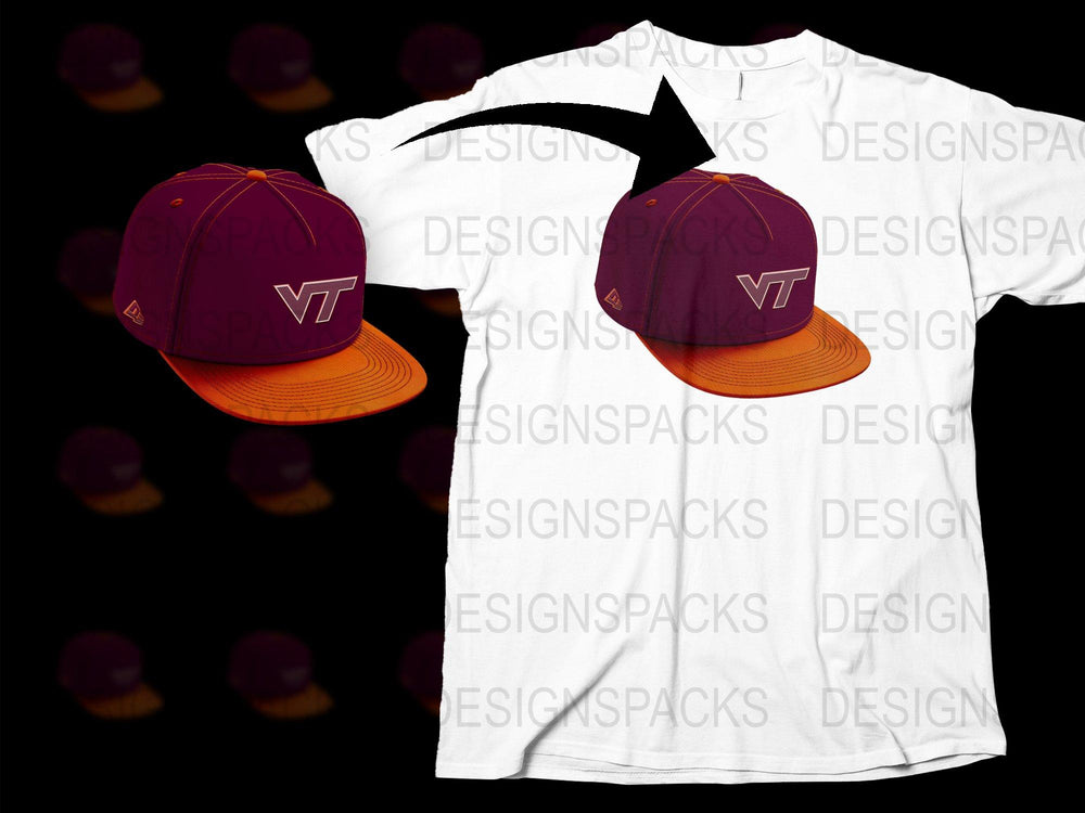 Virginia Tech Hokies Cap and T-Shirt Set, College Sports Apparel, Unisex Outfit Gift