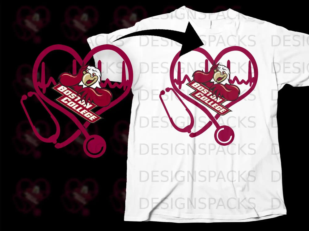 Boston College Heartbeat Stethoscope Graphic Shirt