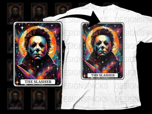 The Slasher Space Theme T-Shirt, Cosmic Horror Movie Fan Art Tee, Unisex Graphic Shirt, Unique Gift Idea