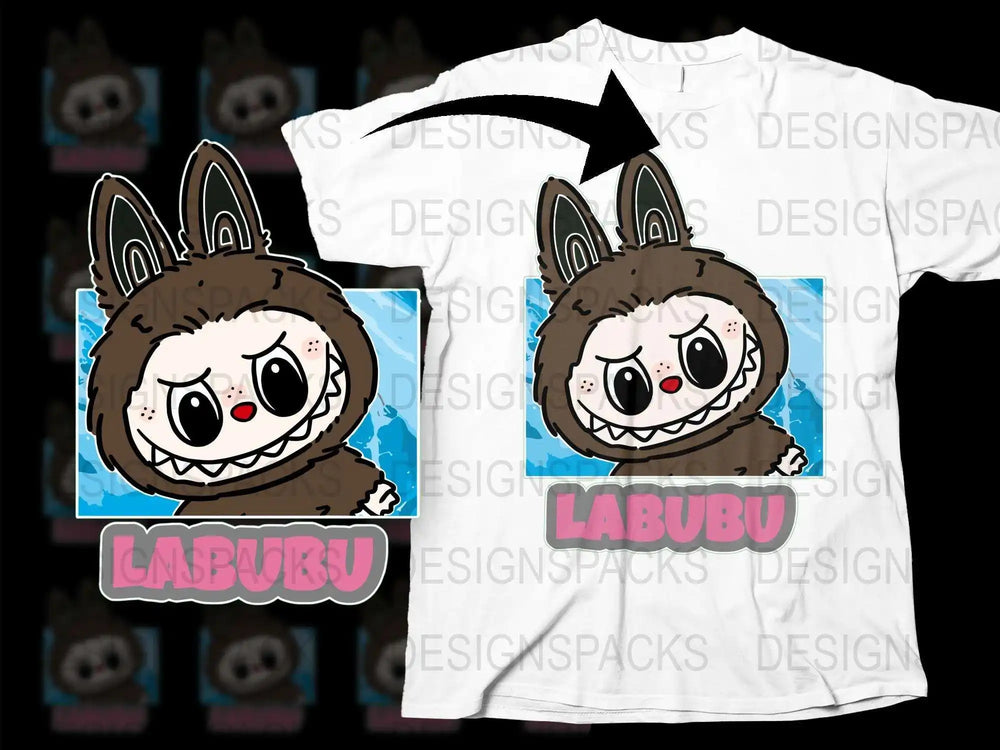 Cute LABUBU T-Shirt, Funny Cartoon Rabbit Design, Unisex Graphic Tee, Novelty Animal Shirt