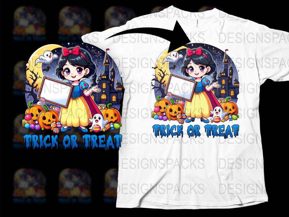 Halloween Themed T-Shirt, Cute Witch Design, Trick or Treat Graphic Tee, Kids and Adults Sizes Available