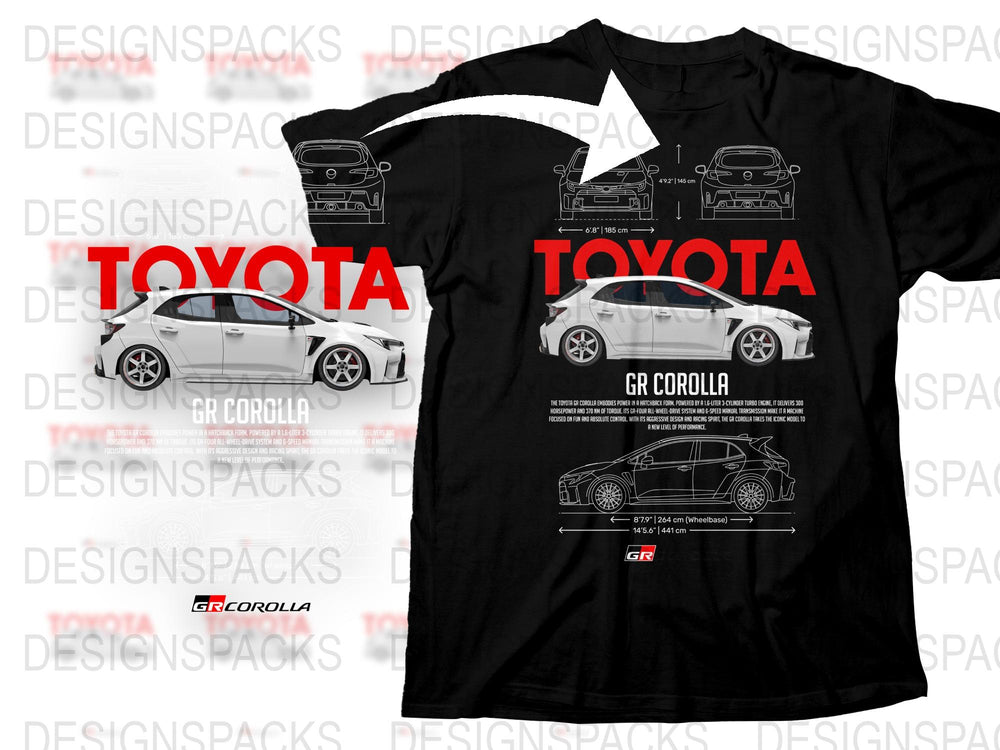 Toyota GR Corolla T-Shirt, Automotive Car Enthusiast Tee, Graphic Racing Apparel, Unisex Cotton Shirt