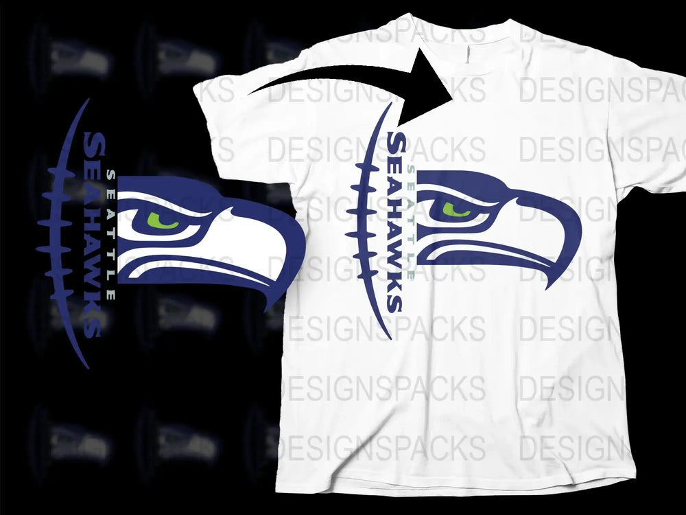 Seattle Football Team Inspired White T-Shirt, Graphic Seahawk Design, Sports Fan Apparel, Casual Wear