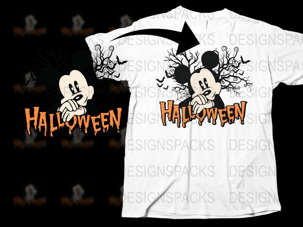 Halloween Mickey Mouse T-Shirt, Spooky Cartoon Character Tee, Fun October Holiday Apparel, Kids and Adults Sizes Available
