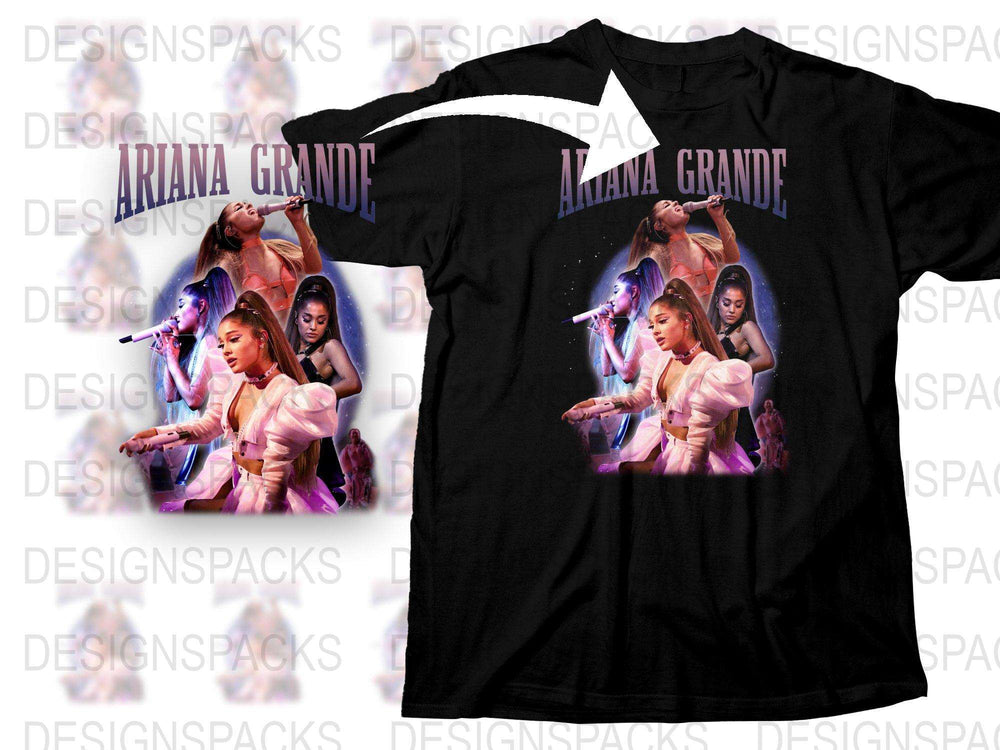 Ariana Grande Inspired Graphic T-Shirt, Pop Music Fan Merch, Star Collage, Women's Fashion Tee, Unique Gift Idea for Her