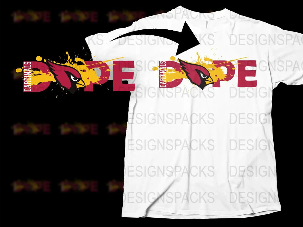 Cardinal Bird Graphic T-Shirt Colorful Splash Art Design Unisex Tee Trendy Casual Wear