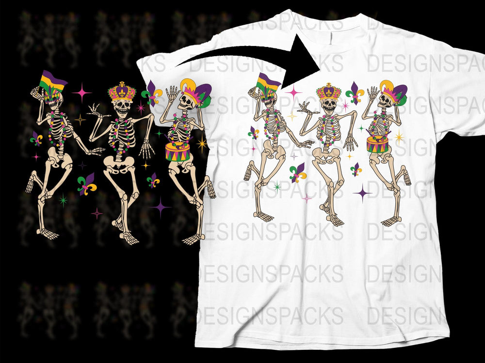 Colorful Dancing Skeletons T-Shirt, Day of the Dead Graphic Tee, Unisex Festival Clothing, Mexican Skull Art, Unique Halloween Apparel
