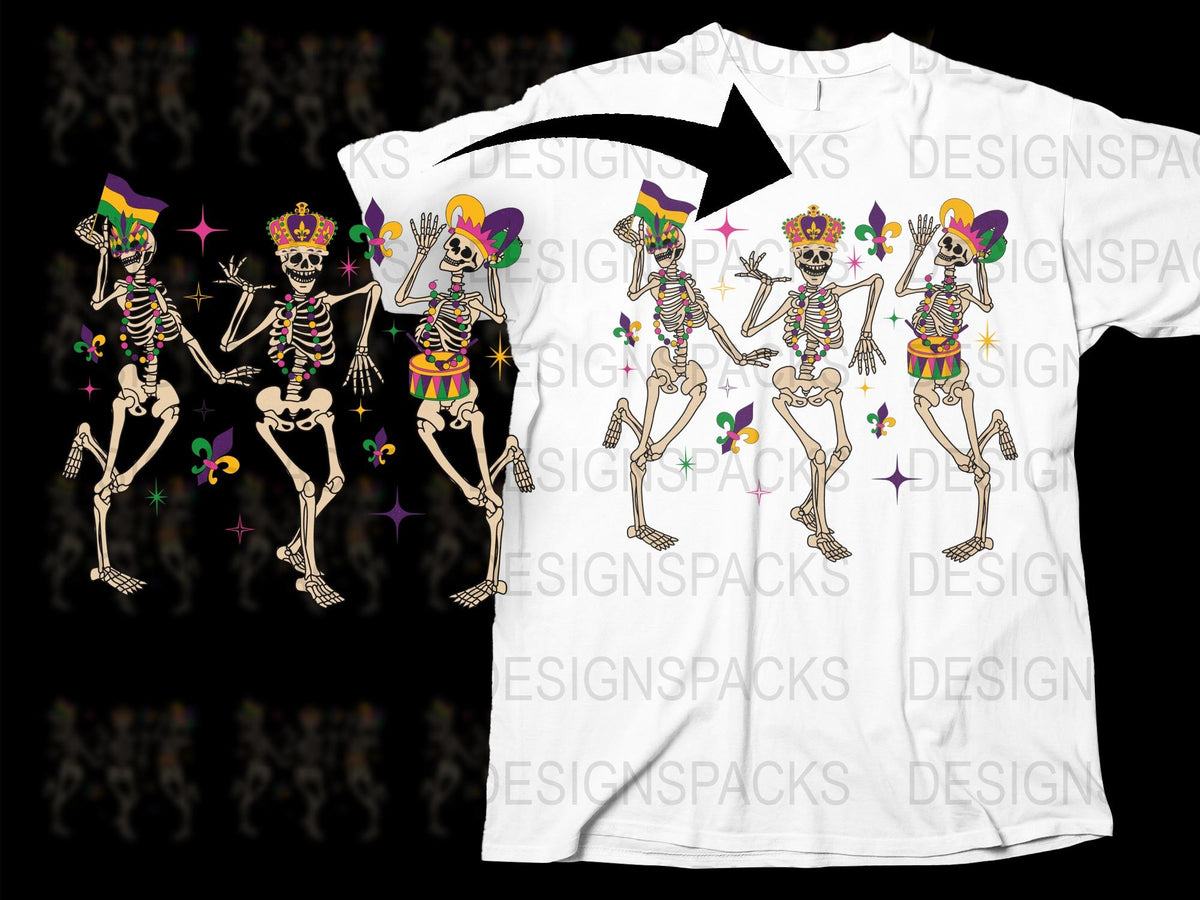 Colorful Dancing Skeletons T-Shirt, Day of the Dead Graphic Tee, Unisex Festival Clothing, Mexican Skull Art, Unique Halloween Apparel