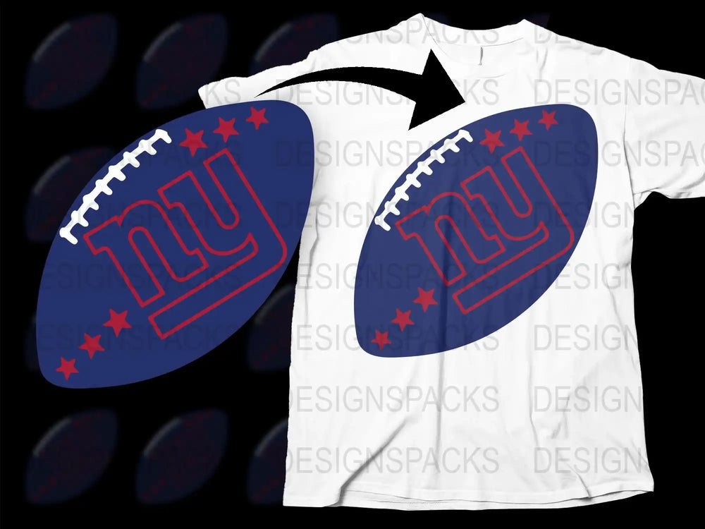 New York Football Team Graphic T-Shirt, Blue Sports Logo, Casual Fan Apparel, Unisex Football Tee
