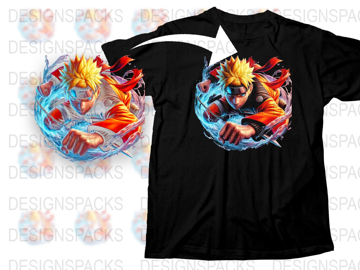 Anime Inspired Graphic T-Shirt, Colorful Fighter Design, Casual Cotton Tee, Unisex Manga Shirt, Vibrant Top Wear