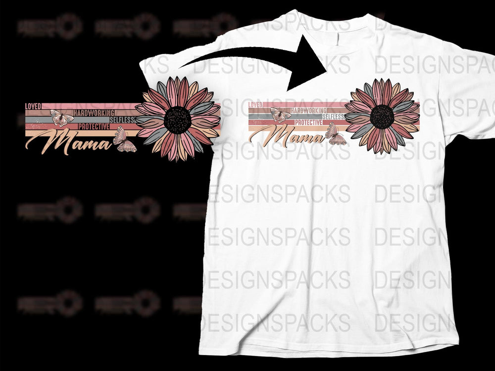 Mama Floral T-Shirt, Loved Hardworking Phoenix Mom, Boho Chic Mother's Day Gift, Pink Daisy Tee