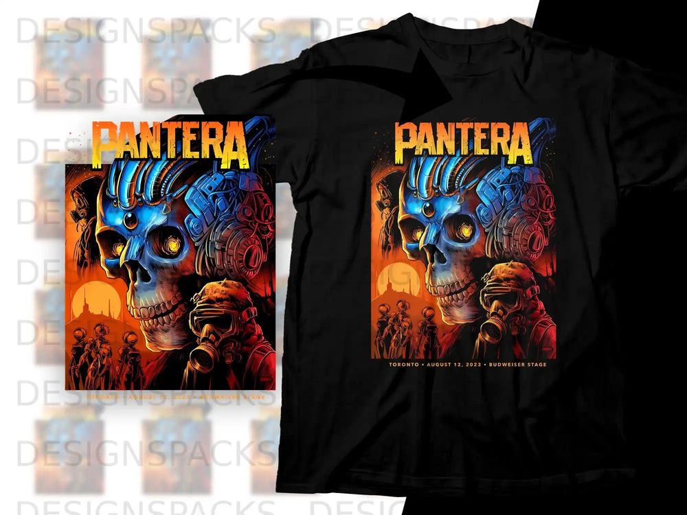 Pantera concert t-shirt with skull and concert details: Toronto, August 12, 2023.