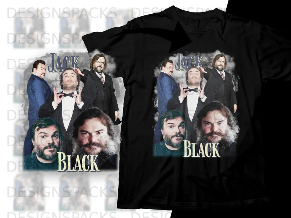 Jack Black graphic t-shirt with multiple images of the actor.