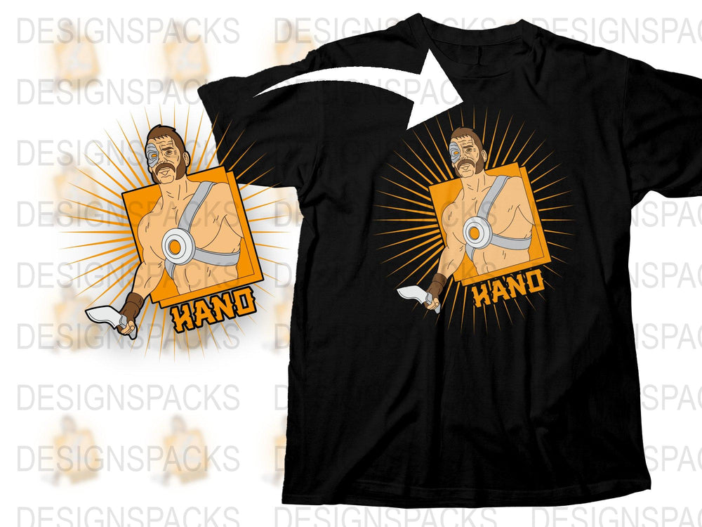 Hand Man Graphic T-Shirt, Unique Retro Comic Style Tee, Funny Superhero Casual Shirt, Bold Orange Design