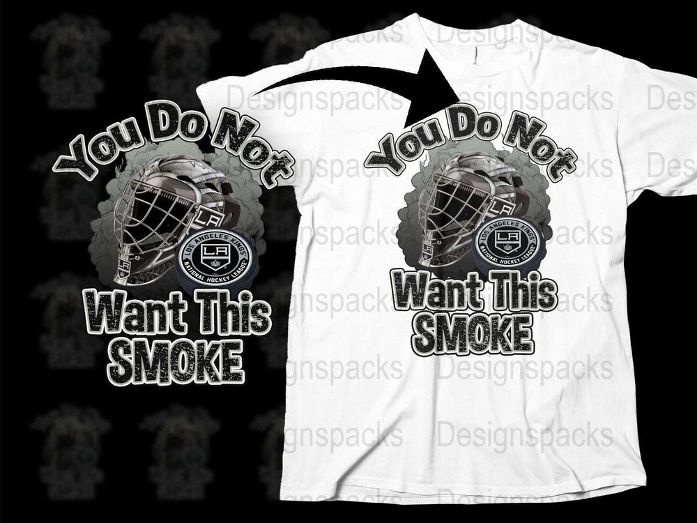 Hockey Goalie Mask T-Shirt, 'You Do Not Want This Smoke' Graphic Tee, Sports Fan Apparel