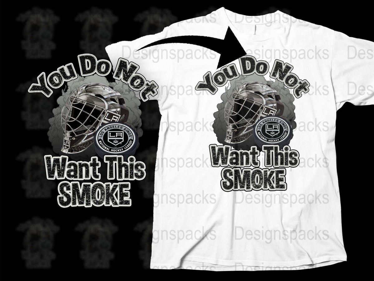 Hockey Goalie Mask T-Shirt, 'You Do Not Want This Smoke' Graphic Tee, Sports Fan Apparel