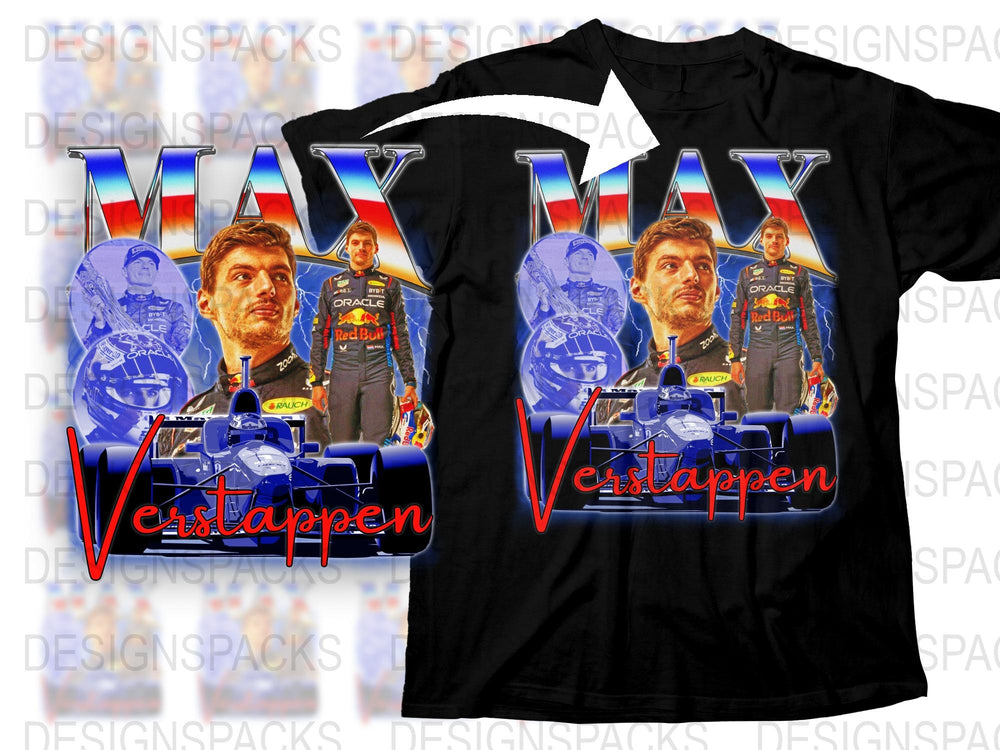 Max Verstappen Red Bull Racing Graphic T-Shirt, Formula One F1 Driver Fan Merchandise, Sports Casual Wear
