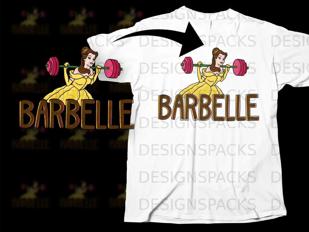 Stylish Barbelle Weightlifting Design Graphic Tee