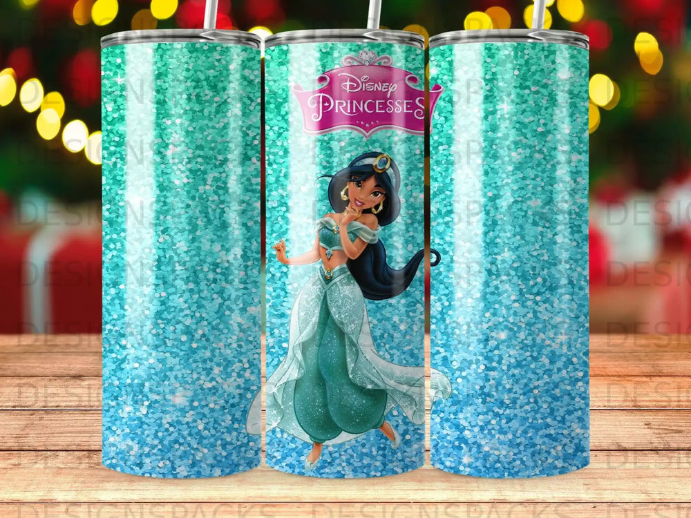 Disney Princesses Jasmine Blue Glitter Tumbler product type