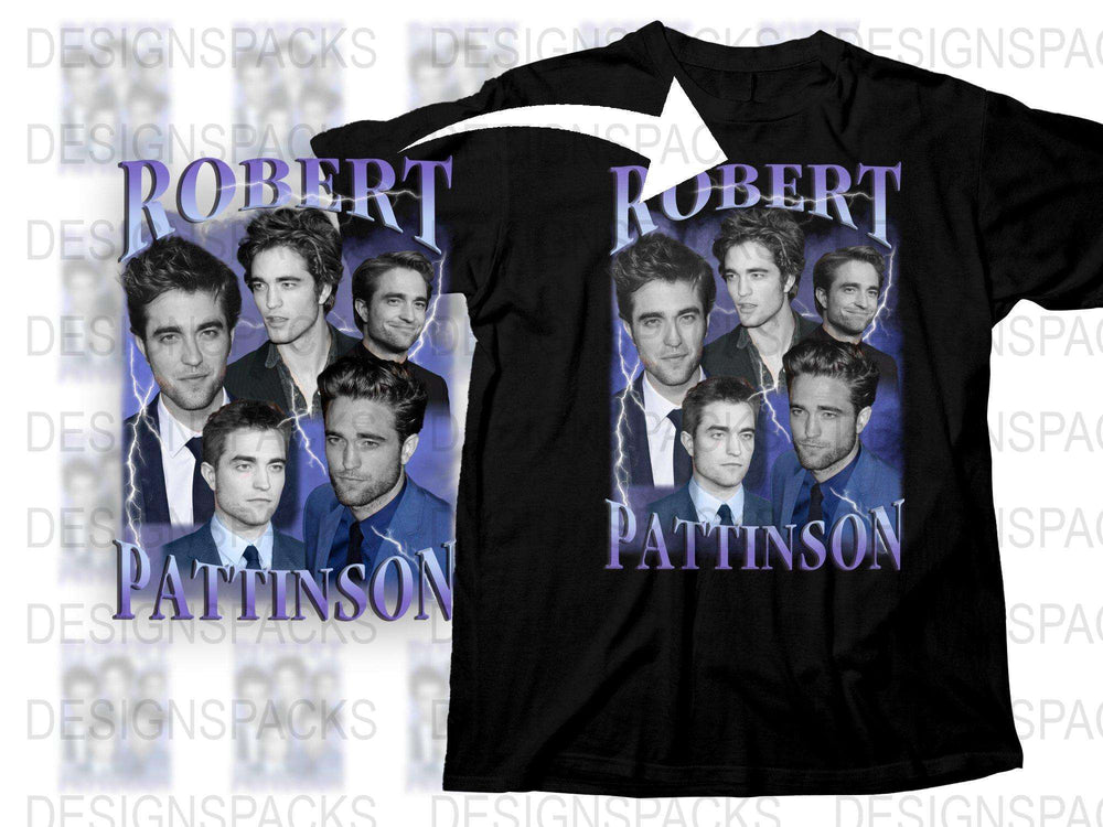 Robert Pattinson Celebrity Fan T-Shirt, Movie Star Photo Collage, Custom Actor Tee, Unique Gift Idea