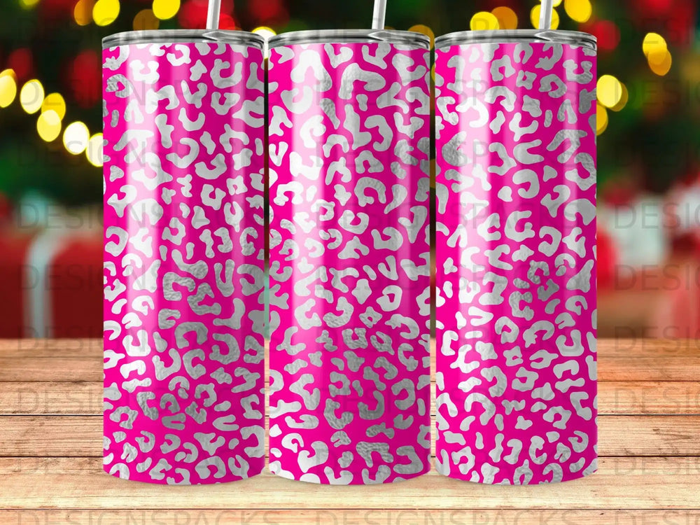 Bright Pink Silver Leopard Pattern Tumbler product type
