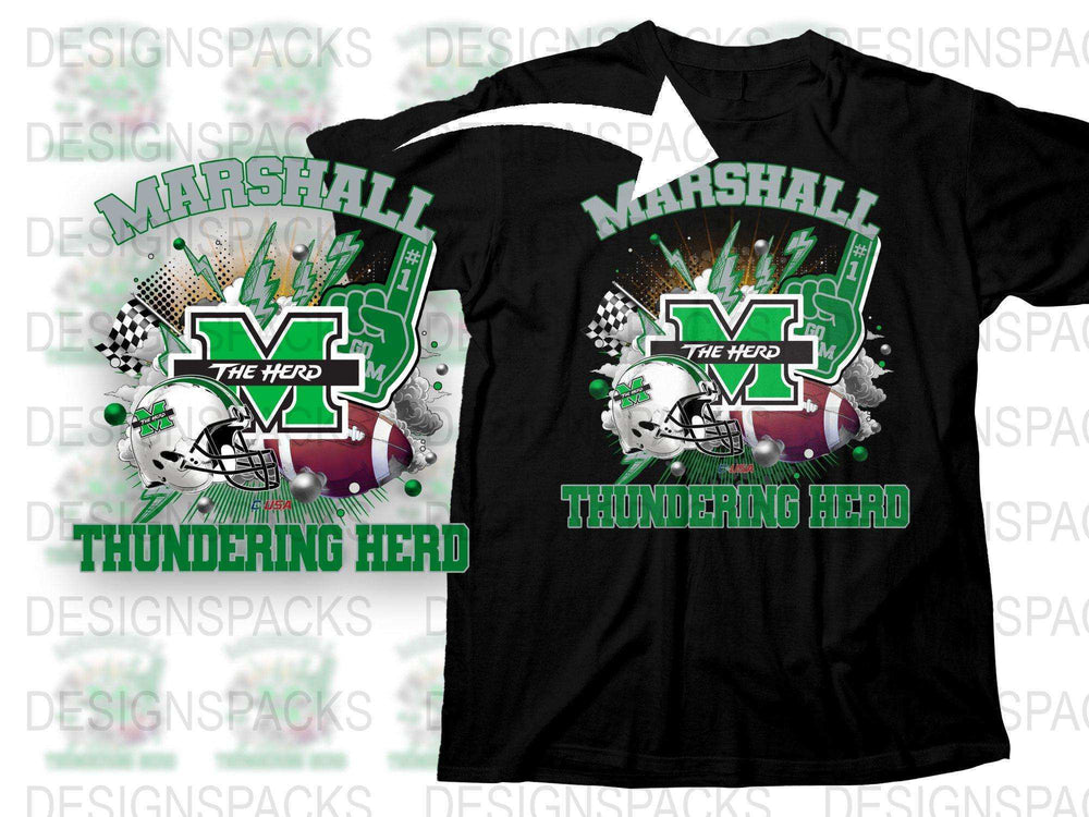Marshall Thundering Herd Graphic T-Shirt, College Football Tee, Sports Fan Apparel, Gift for Him