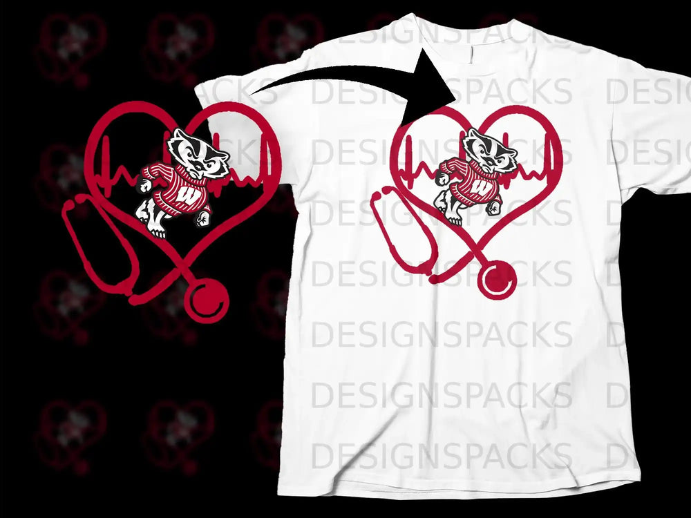 Medical Themed Heartbeat Graphic T-Shirt