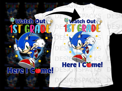 Sonic the Hedgehog runs with text that says 