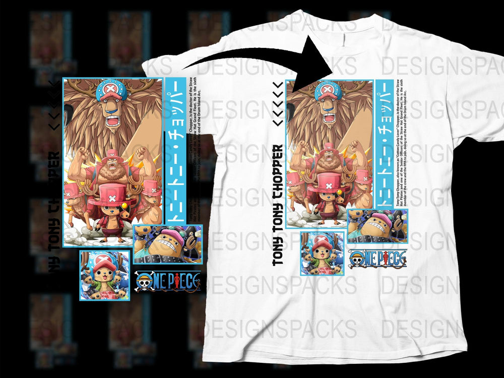 One Piece Anime T-Shirt, Tony Tony Chopper Graphic Tee, Unisex Cotton Shirt, Manga Fan Gift, Vibrant Character Print, Casual Wear